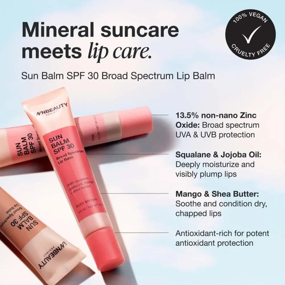NEW INNBEAUTY Project Sun Balm SPF 30‎ Rosy Brown Mineral Lip Balm Hydrating UV